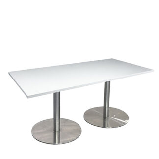 Sitztisch RONDO L160·B80·H72 cm, Platte weiß