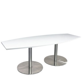 Sitztisch RONDO L200·B80/50·H72 cm, Platte weiß