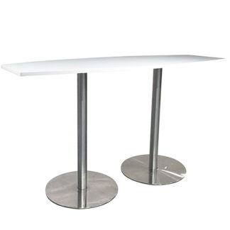 Stehtisch RONDO L200·B80/50·H112 cm, Platte weiß