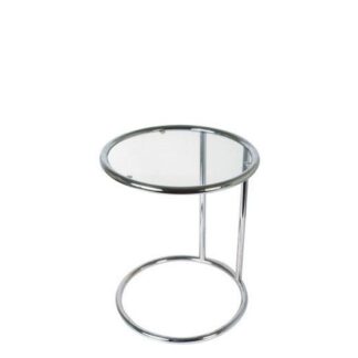 Loungetisch MAJESTIC Ø 44 cm, Glasplatte, chrom