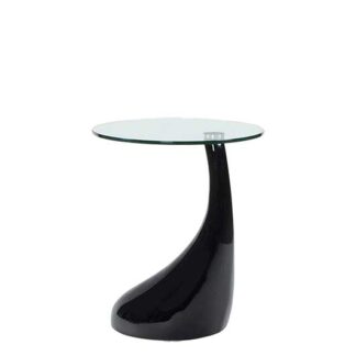Loungetisch TEAR Ø42·H55 cm,Glasplatte, schwarz