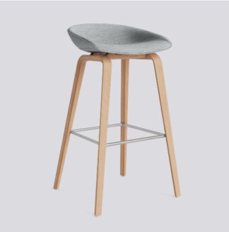 HAY About A Stool 33 Barhocker gepolstert, grau, eiche