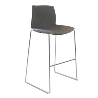Barhocker CATIFA, Kufe, Vollpolster, grau