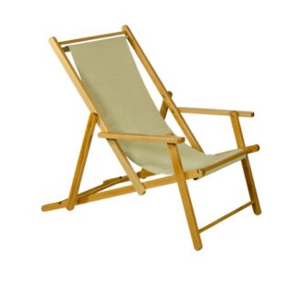 Liegestuhl L138·B59 cm, Armlehnen, creme