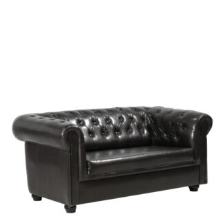 Sofa CHESTERFIELD L155·B90·H70 cm, Leder, braun