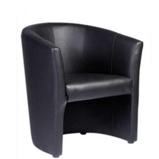 Sessel NATURA L60·B60·H76 cm, Leder, schwarz