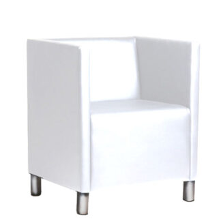 Sessel NATURA CUBE L63·B55·H74 cm, Leder, weiß