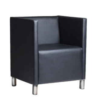 Sessel NATURA CUBE L63·B55·H74 cm, Leder, schwarz