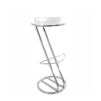 Barhocker Z Ø37·H84 cm, Sitzpolster weiß