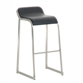 Barhocker WAVE L44,5·B50·H85 cm, Leder, schwarz