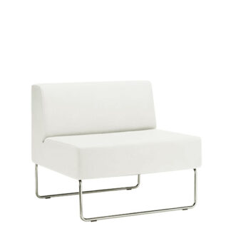 Sessel LOUNGE CUBE, Stoff, naturweiß