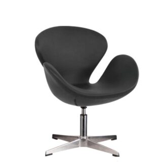 Sessel SWAN REPLICA L70·B50·H80 cm, Leder, schwarz