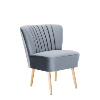Sessel RETRO SAMT L62·B70·H74 cm, silberblau