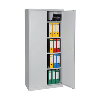 Stahlschrank L80·B40·H180 cm, abschließbar, grau