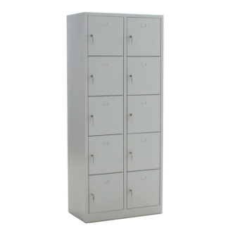 Schließfachschrank L45·B80·H190cm, 10 Fächer, grau