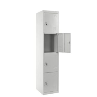 Schließfachschrank L45·B38·H180 cm, 4 Fächer, grau