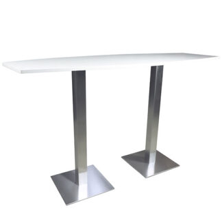 Stehtisch SQUARE L200·B80/50·H112 cm, Platte weiß